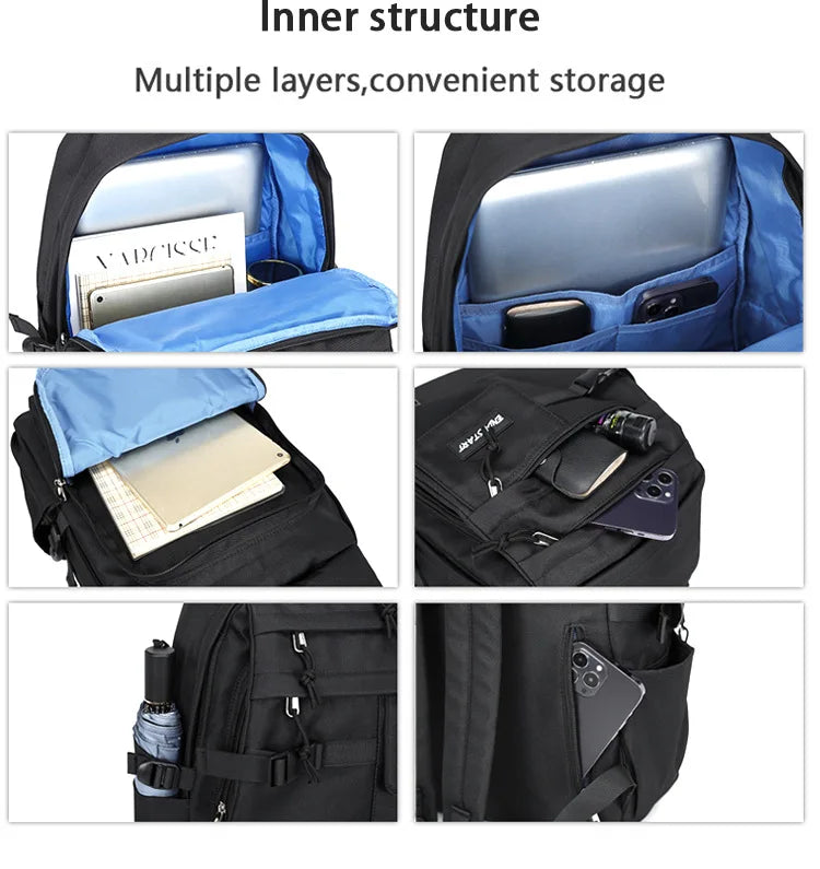 Japanese Style Oxford Backpacks Men Large-capacity Outdoor Men's Backpacks Multiple Pockets Travel Back Bag Students Schoolbags - Clikcy