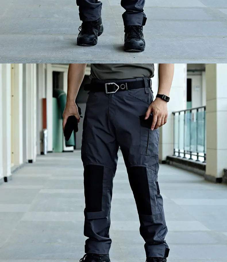 Wear-Resistant Outdoor Tactical Pants Mens Casual Cargo Trousers New Multi-pocket Waterproof Pant Work Hiking Training Trousers - Clikcy