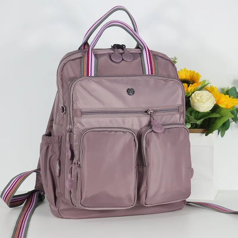 Multi-pocket Nylon School Backpack Casual Women's Backpack Lightweight Large Capacity School Bag Large Capacity Travel Backpack
