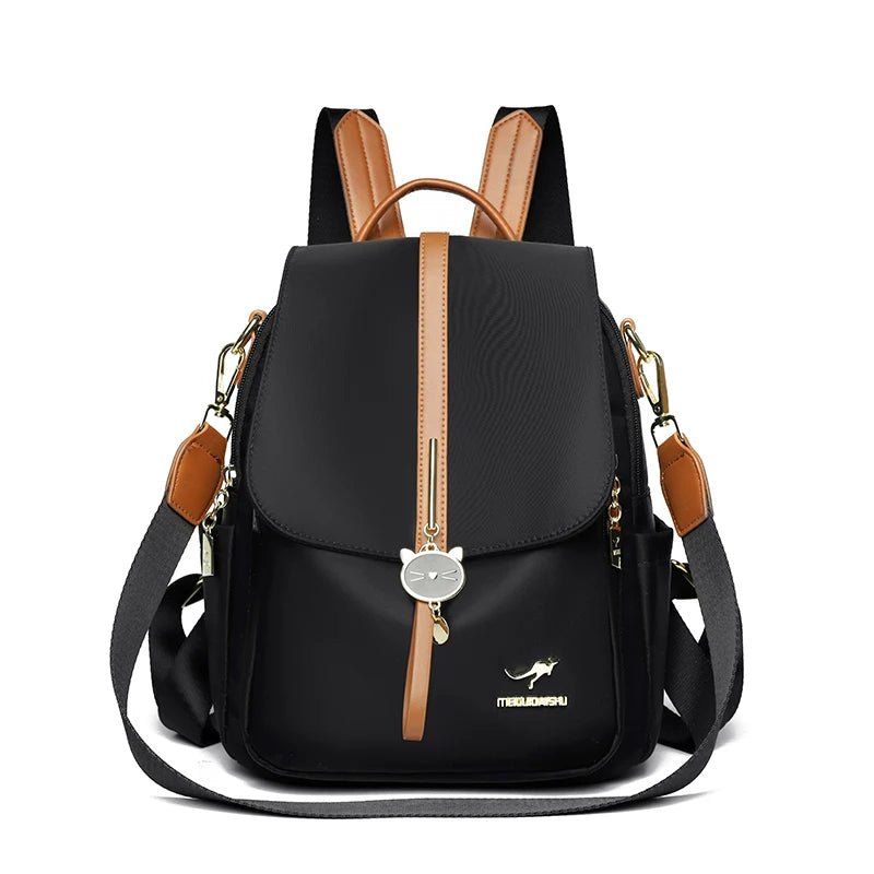 Cute Pendant Backpack Women Waterproof Nylon Back Pack Fashion College Daypack High Capacity School Bag for Girls Travel Bag