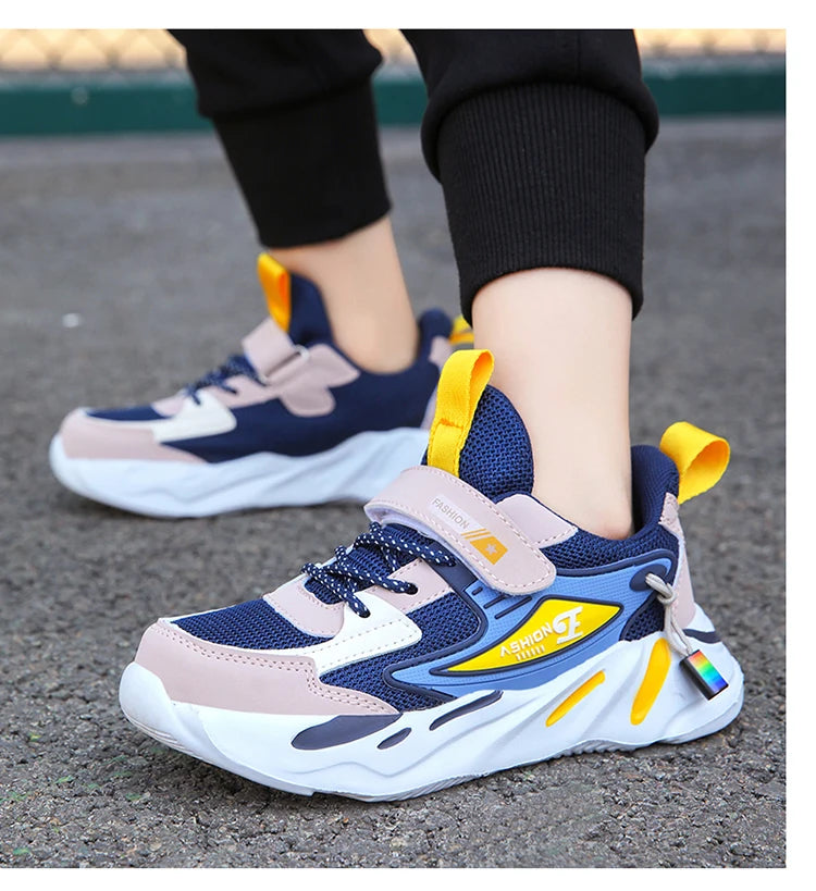 Kids' Sneakers Children Casual Sports Shoes for Boys Breathable Summer Mesh Kids Hook&Loop Students Girls School Running Shoes - Clikcy