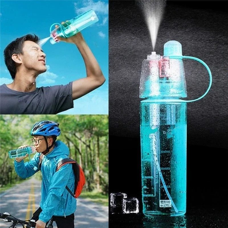 600ml New Creative Spray Water Bottle Portable Atomizing Bottles Outdoor Sports Gym Drinking Drinkware Bottles  Water Gourds - Clikcy