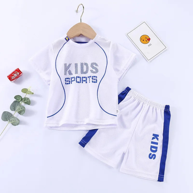 Sports Children's Sets Quick Drying T-shirt Shorts Sportswear Basketball Suits Kids Clothes Breathable Summer Children Clothing - Clikcy