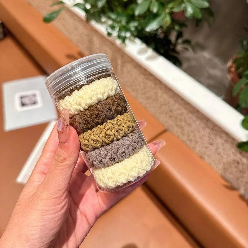 6PCS New Fashion Boutique Simple Thicken Ponytail Holders Rubber Band  Elastic Hair Bands Women Girls Hair Accessories Headwear - Clikcy