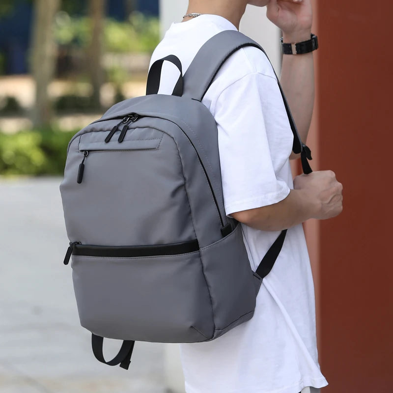 1 14 Inch Large Capacity Leisure Schoolbag Sports Simple Men And Women Universal Computer Backpack With Pendant - Clikcy