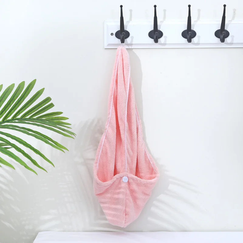 66x25cm Towel Women Adult Bathroom Absorbent Quick-Drying Bath Thicker Shower Long Curly Hair Cap Microfiber Wisp Dry Head Hair - Clikcy