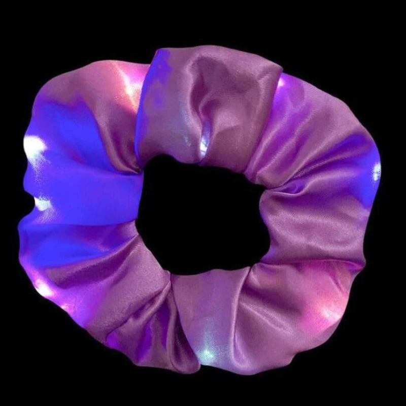 1/10pcs LED Hair Scrunchy Girl Women Light Up Hair Bands Birthday Party Hair Ties Glowing Scrunchies Headwear Hair Accessories - Clikcy