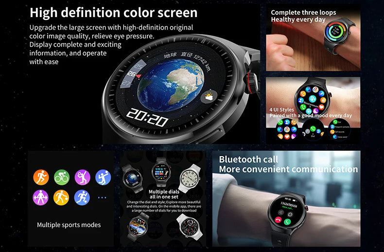 2025 New Smart Watch Men For Huawei Watch 4 Pro 360*360 HD Screen Heart rate Bluetooth Call Health Monitoring Sports Smartwatch - Clikcy