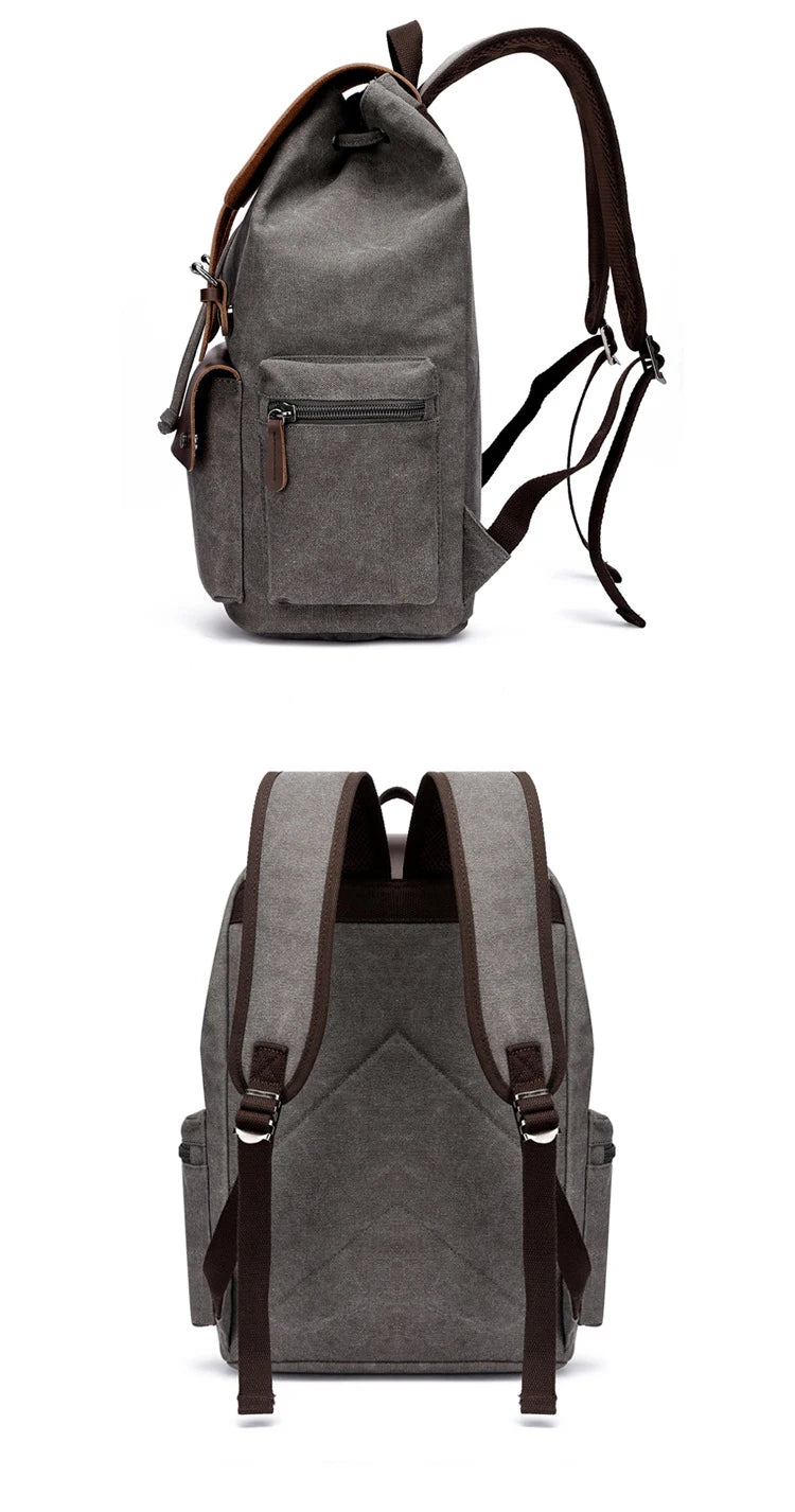 NEW Men's Backpack Vintage Canvas Backpack School Bag Men's Travel Bags Large Capacity Backpack Laptop Backpack Bag High Qualit - Clikcy