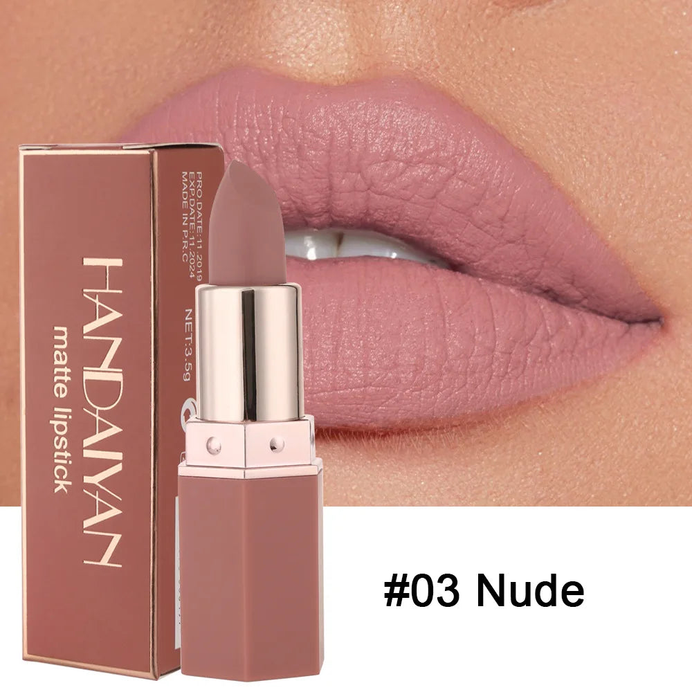Nude Matte Lipstick Velvet Lipsticks Waterproof Long Lasting Non-stick Cup Lip Stick Not Fading Sexy Red Pink Makeup Cosmetics - Clikcy