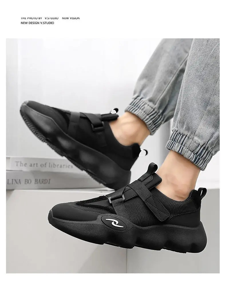 Summer Cool Man Shoes 2024 New Fashion Black Platform Sneakers Chunky Shoes Casual Y2k Trainers for Men