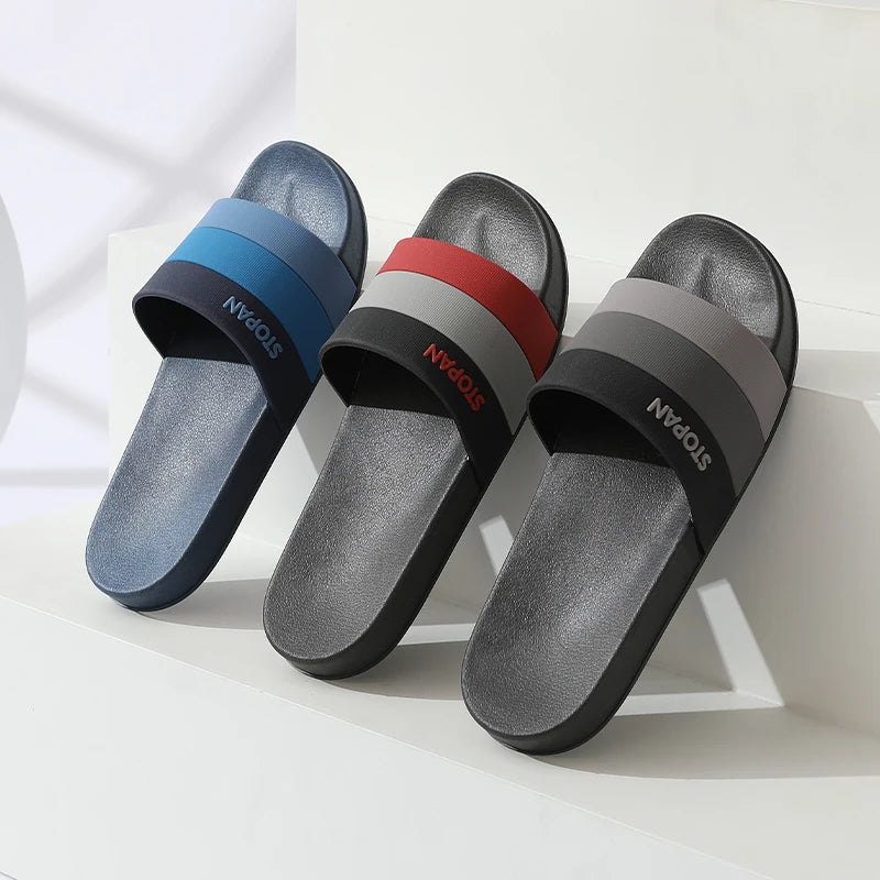 Striped Non Slip Quick-drying Slippers Soft Sole for Men Women Comfortable Shoes Indoor Outdoor Beach Shower Bathroom Slippers - Clikcy