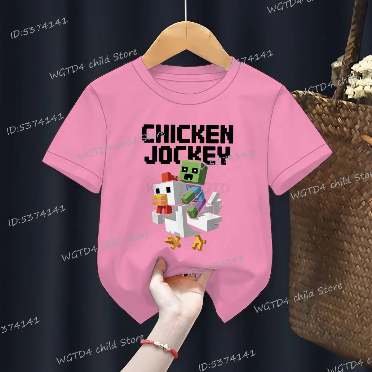 Kids T-shirts Chicken Jockey Cartoon Fashion Clothes Video Game Y2k Design Casual Crewneck Top Tee 2025 Summer Girl Boy T-shirts - Clikcy