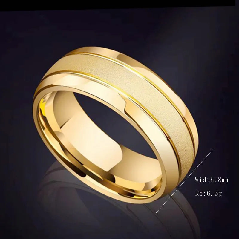 Matte Titanium Steel Ring Starry Geometric Band Minimalist Unisex Jewelry Versatile Couple Stackable Design Everyday Luxury - Clikcy