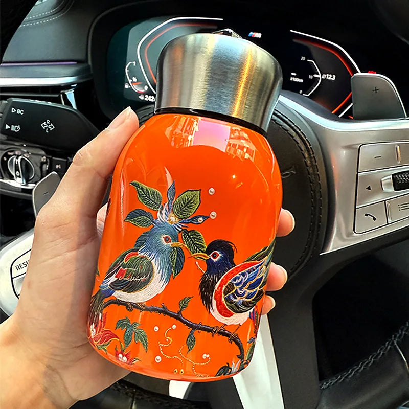 300ml Portable 304 Stainless Steel Insulated Cup Double Wall  Coffee Mug Leak-Proof Mini Water Bottle Outdoor Travel Office - Clikcy