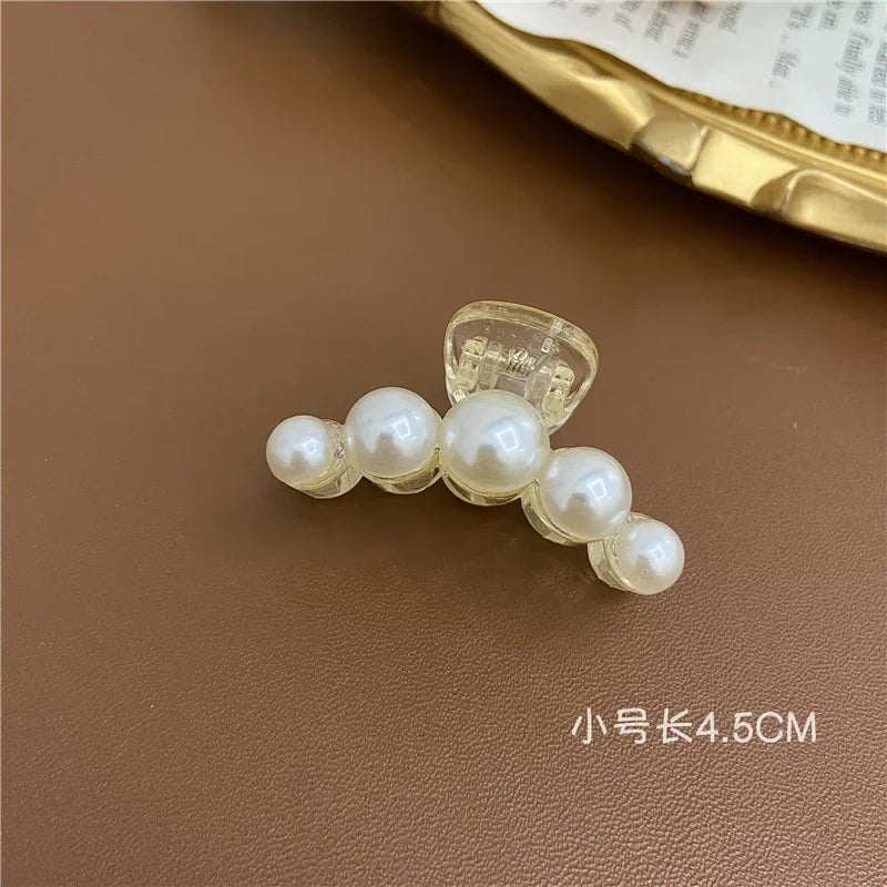Elegant Hyperbole Big Pearls Acrylic Hair Claw Clips Big Size Makeup Hair Styling Barrettes for Women Hair Accessories