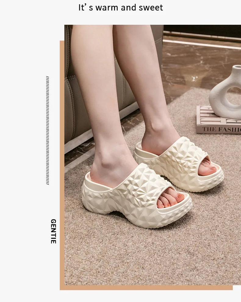 Bebealy New Women Sandals Durian sandals Outdoor Platform Beach Sandals Summer Wear-resistant Nonslip Cloud Slippers Home Slides - Clikcy