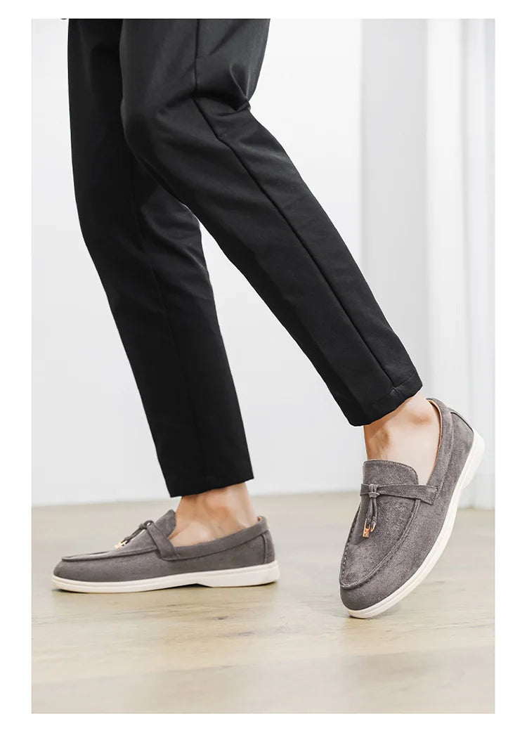 Summer Beige Moccasins For Men Comfortable Suede Casual Designer Men's Shoes Lightweight Slip-on Men Loafers zapatos para hombre - Clikcy