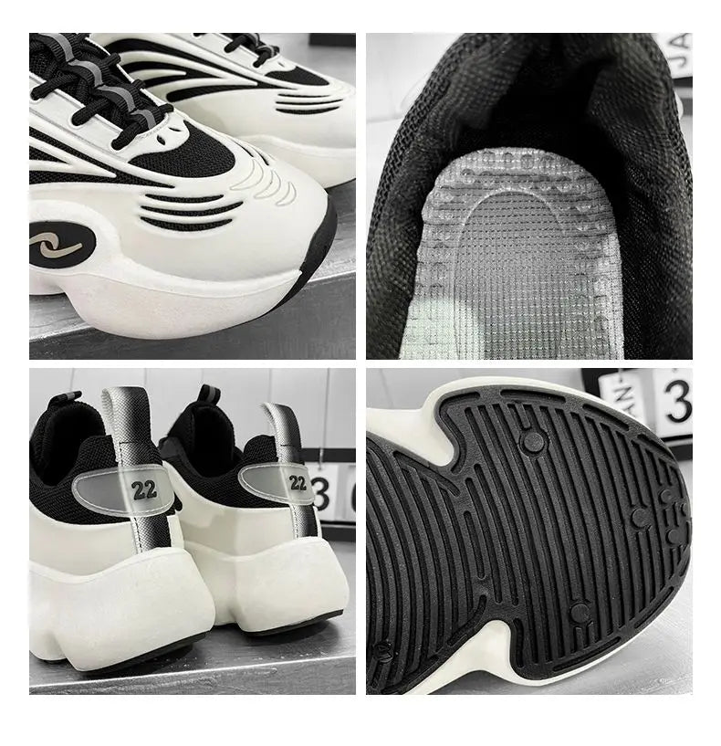 Summer Cool Man Shoes 2024 New Fashion Black Platform Sneakers Chunky Shoes Casual Y2k Trainers for Men