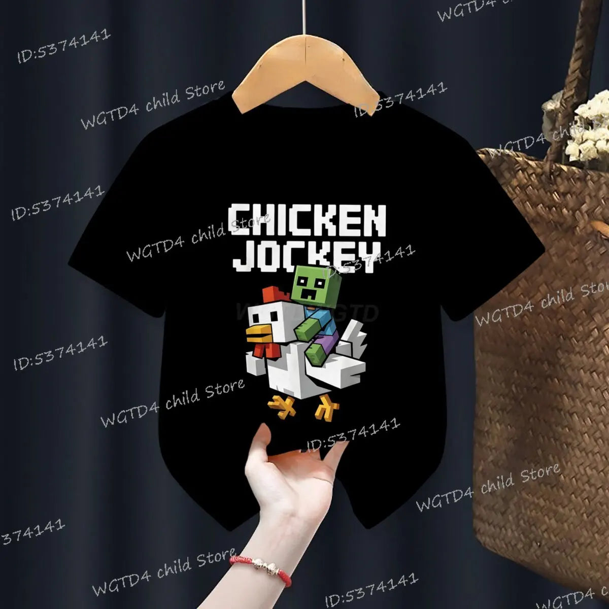 Kids T-shirts Chicken Jockey Cartoon Fashion Clothes Video Game Y2k Design Casual Crewneck Top Tee 2025 Summer Girl Boy T-shirts - Clikcy