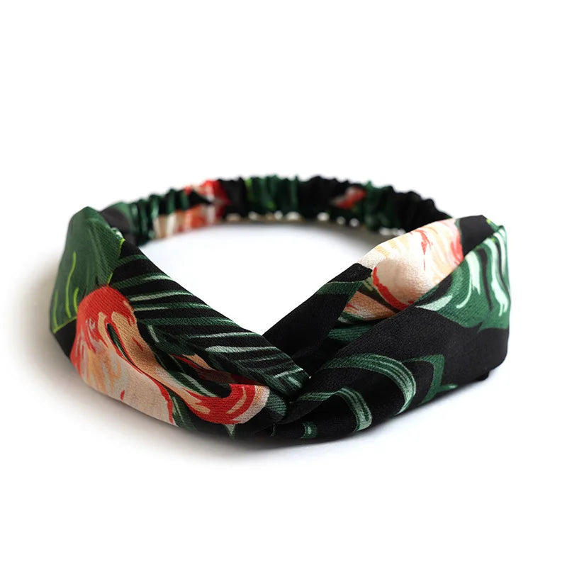 2024 Fashion Women Girls Bohemian Hair Bands Print Headbands Vintage Cross Turban Bandage Bandanas HairBands Hair Accessories - Clikcy