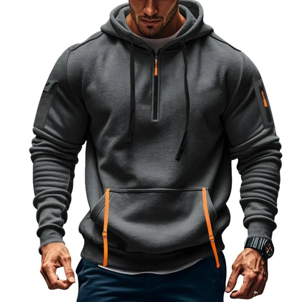 New Trendy Drop Shoulder Hooded Sweatshirt Men's Pullover Fashion Sweatshirt Casual Hoodie Jacket S-XXXL - Clikcy