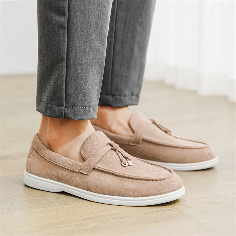 Summer Beige Moccasins For Men Comfortable Suede Casual Designer Men's Shoes Lightweight Slip-on Men Loafers zapatos para hombre - Clikcy