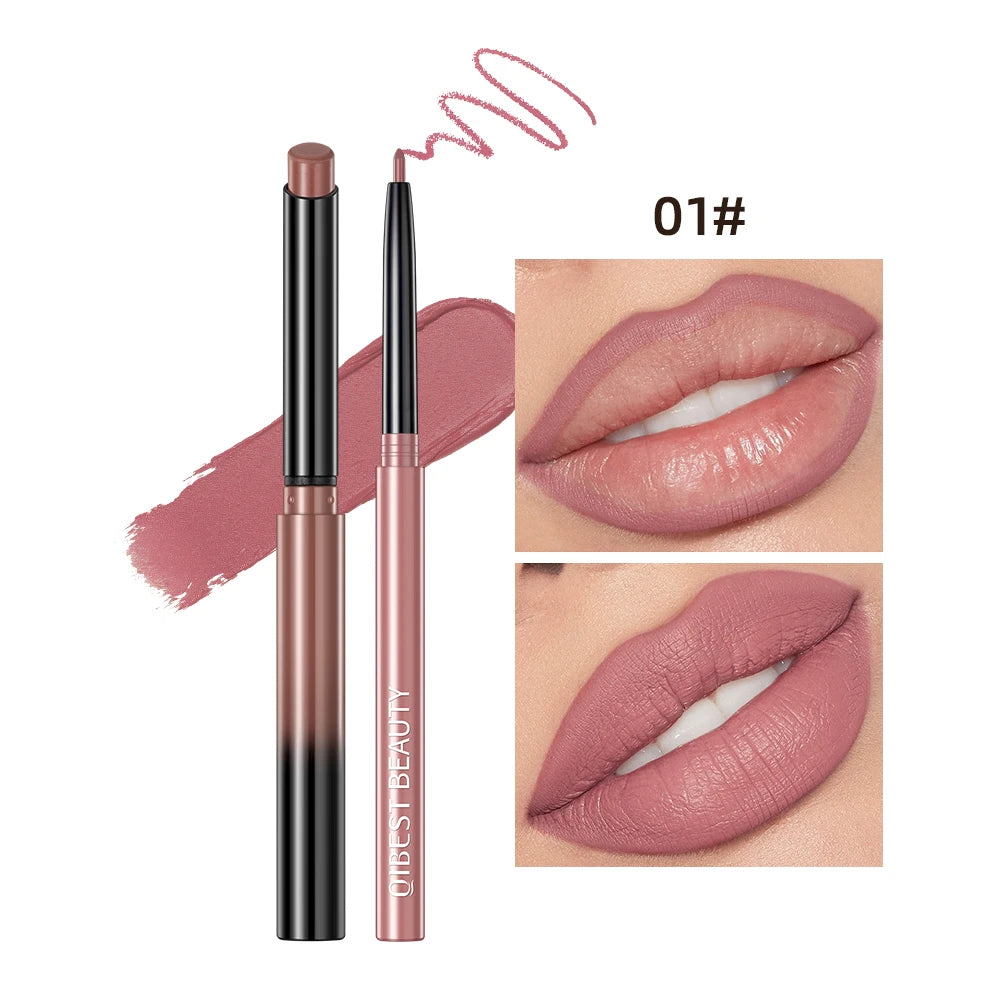 2023 New Matte Nude Lipstick Pen Long Lasting Lipliner Lip Pencil Waterproof Lip Liner Contour Sexy Red Lip Makeup Set For Women
