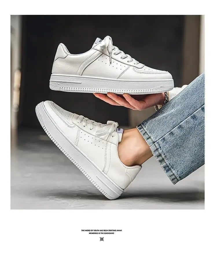 **2025 New White Shoes for Men's Spring Youth Casual Versatile Men's Shoes for Students Pure White Sports Board Shoes - Clikcy
