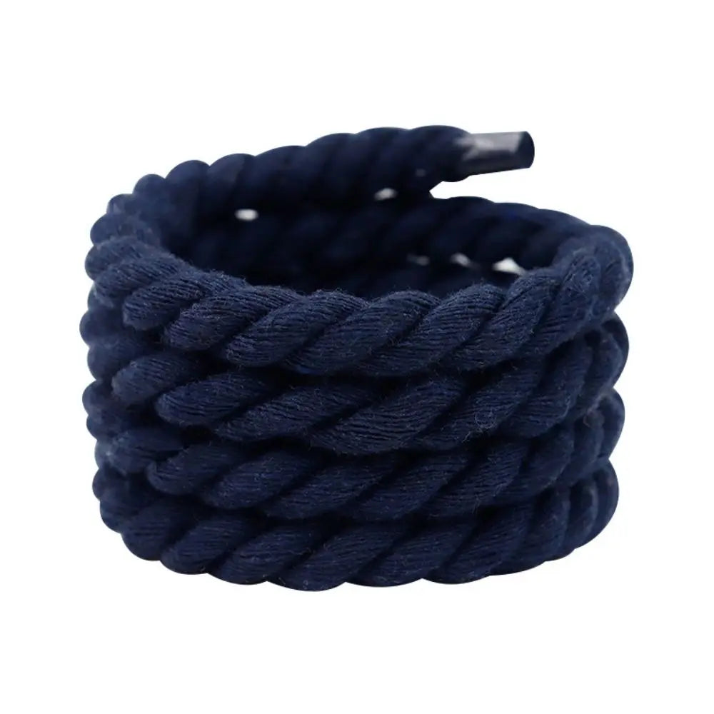 2PCS Round Thick Rope Laces Polyester Cotton High Quality Solid Color Laces 0.8cm120cm Width 10Colors Bold Shoelaces - Clikcy
