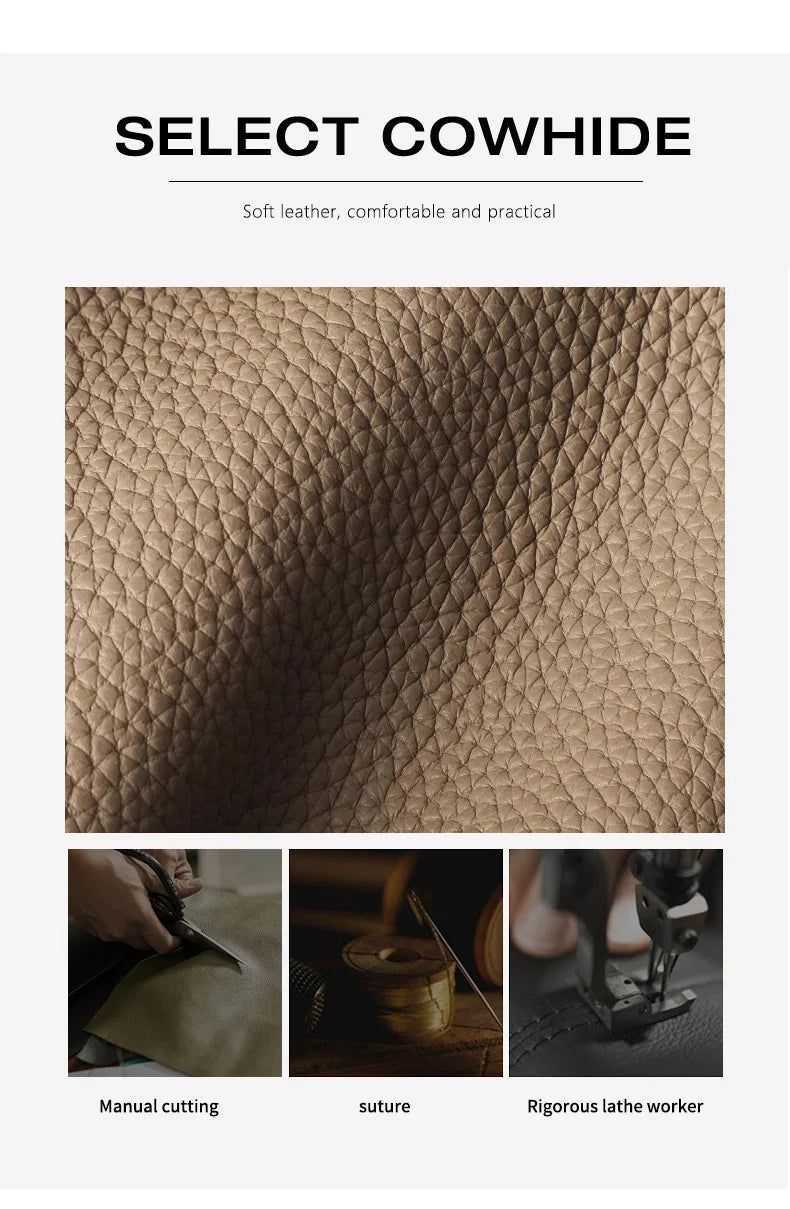 Genuine leather women's bag original first layer cowhide women's hand shoulder simple tote bag occupation - Clikcy
