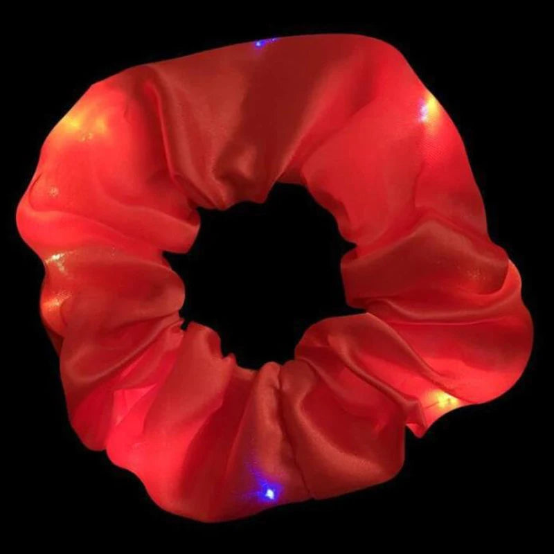 1/10pcs LED Hair Scrunchy Girl Women Light Up Hair Bands Birthday Party Hair Ties Glowing Scrunchies Headwear Hair Accessories - Clikcy