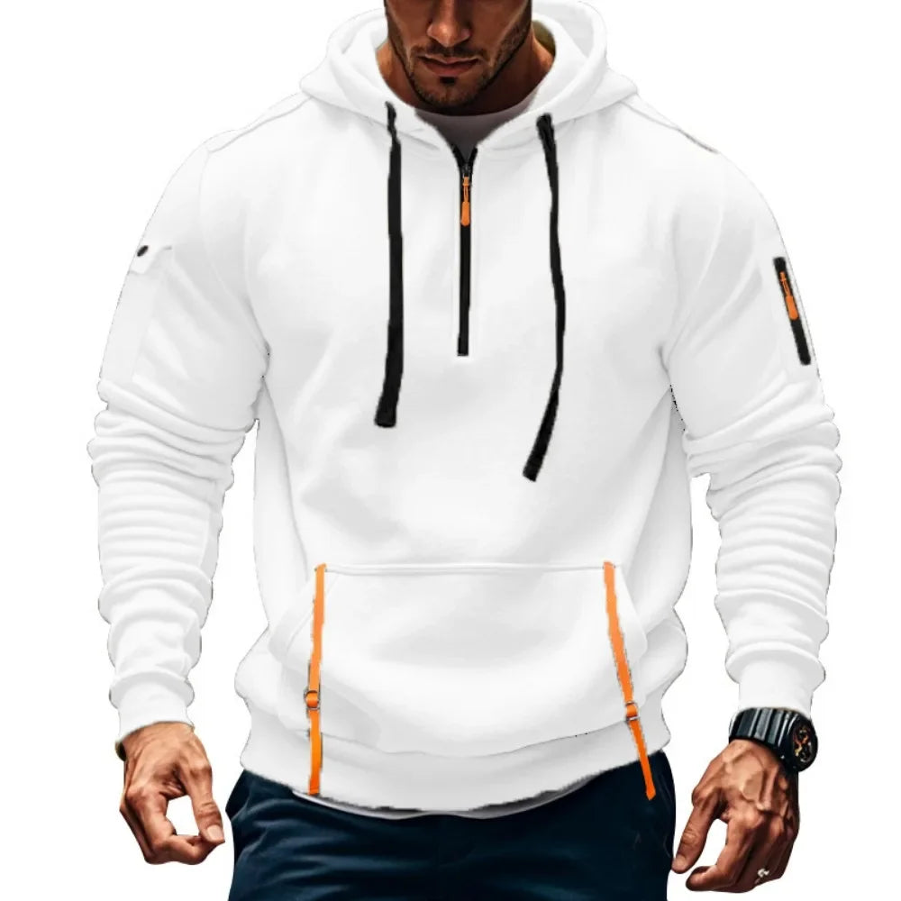 New Trendy Drop Shoulder Hooded Sweatshirt Men's Pullover Fashion Sweatshirt Casual Hoodie Jacket S-XXXL - Clikcy