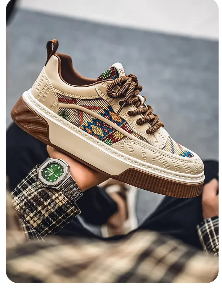 Men's Shoes 2025 New Trend Printed Fashion Shoes All Kinds of High Sense Board Shoes Daily Wear Street Casual Shoes - Clikcy