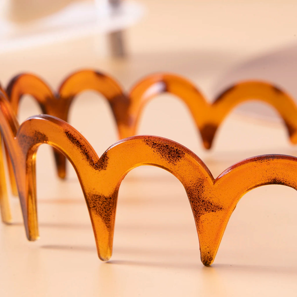 Korean Women Hair Comb Headband Plastic U Shape Hair Hoops Fixed Teeth Non-Slip Fluffy Top Hair Bands Headwear Hair Accessories - Clikcy