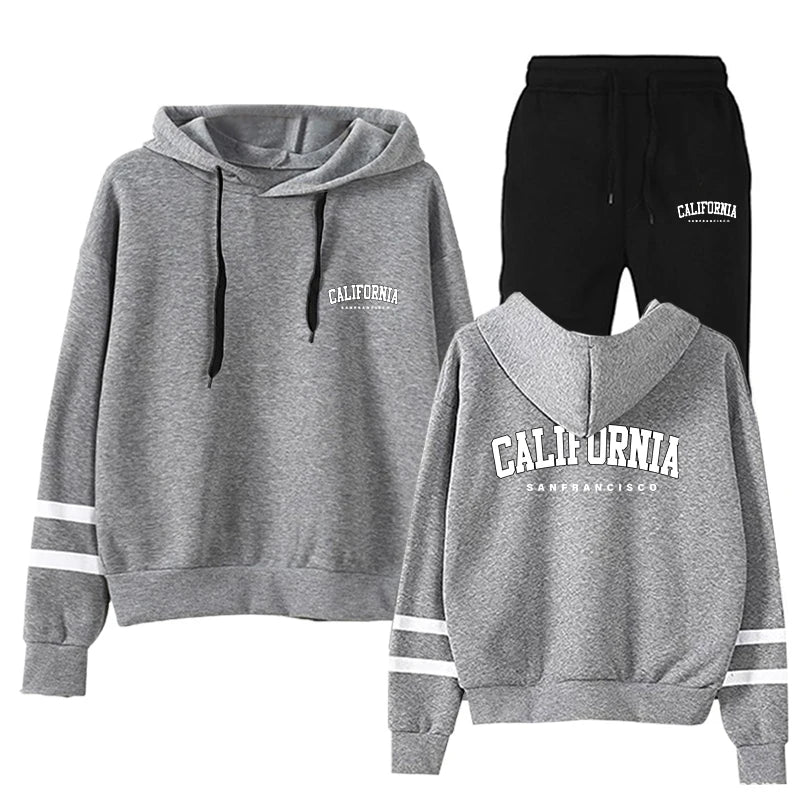 Hoodies Fashion Women's Tracksuit Stripe Quality Outdoors Sport Suit Jogging Casual Printing Daily Hot Sale Sweatshirt Pullovers - Clikcy