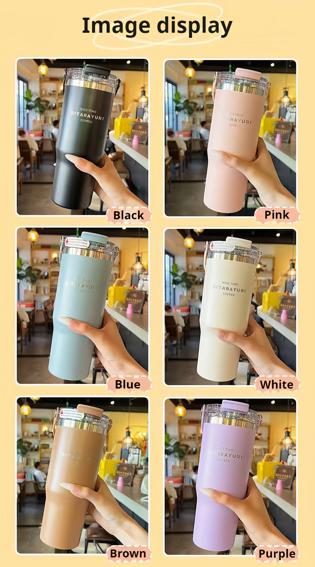 21oz/31oz Stainless Steel Tumbler with Straw Insulated Thermos Coffee Cup with Handle Water Bottle Travel Car Cups Copo Termo - Clikcy