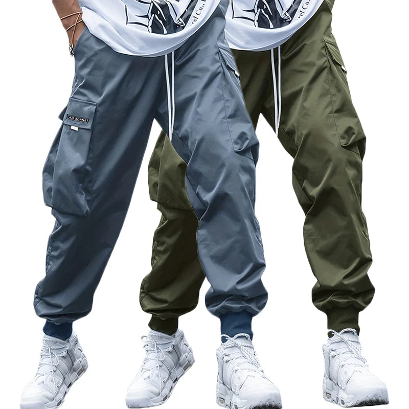 Fashion Lightweight Cargo Pants Summer Breathable Casual Sweatpants 2/1Pcs Hip-Hop Drawstring Trousers Outdoor High Street Pants - Clikcy