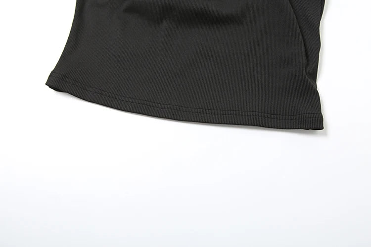 Cutenew Metal Bodycone Halter Women Tanks Classic Solid Stand Collar Skinny Cropped Vests Female Basic Fashion Streetwear Tops - Clikcy