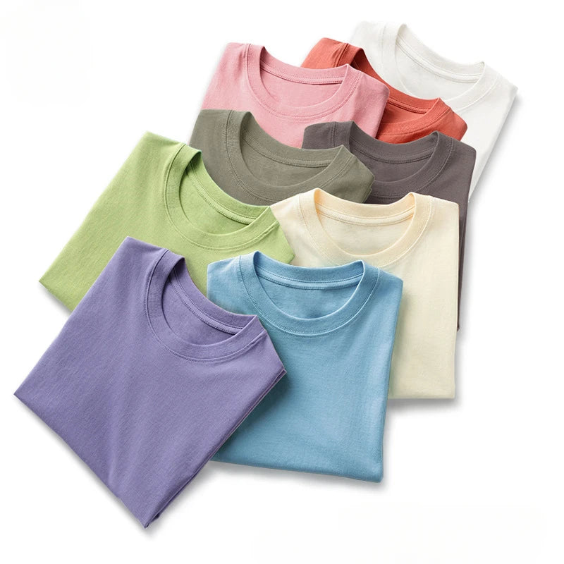 Summer Solid Color Children Cotton T-shirt for Boys Girls White Tops Tees Kids Clothes 2-10Y Student Casual Tee - Clikcy