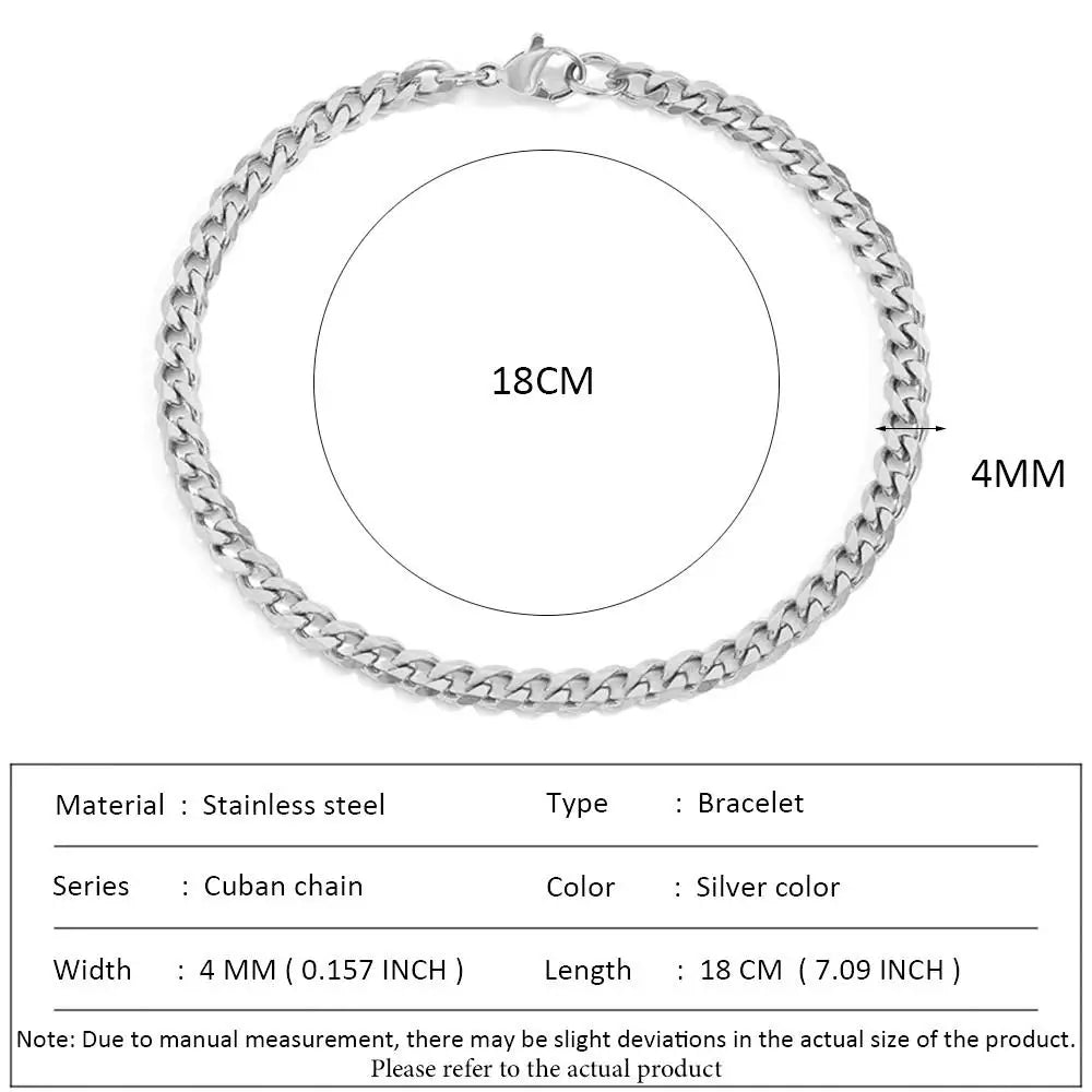 SUNIBI Classic Snake Chain Bracelets for Women Trend  Fashion Stainless Steel Cuban Chain Bracelet Trendy Woman Gifts Jewelry