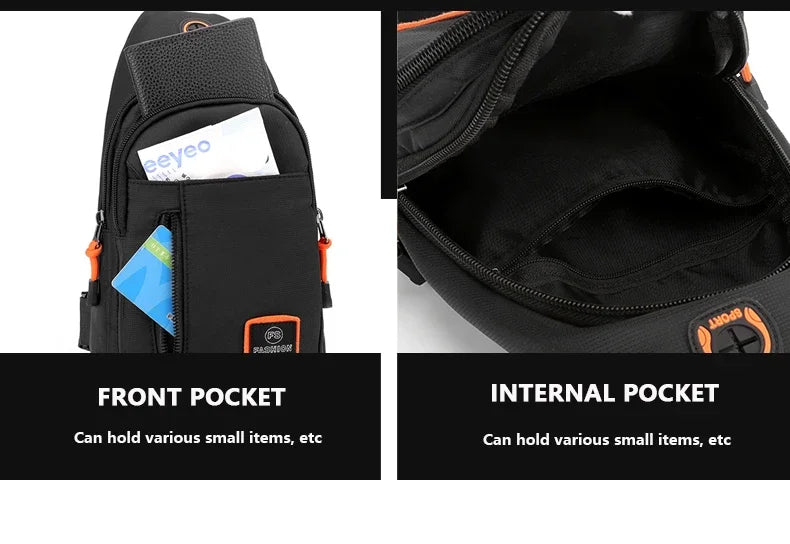 Mens Adventure Sling Backpack - Spacious Rugged for Outdoor Sports Hiking and Travel - Versatile Chest Bag with Multiple Pockets - Clikcy