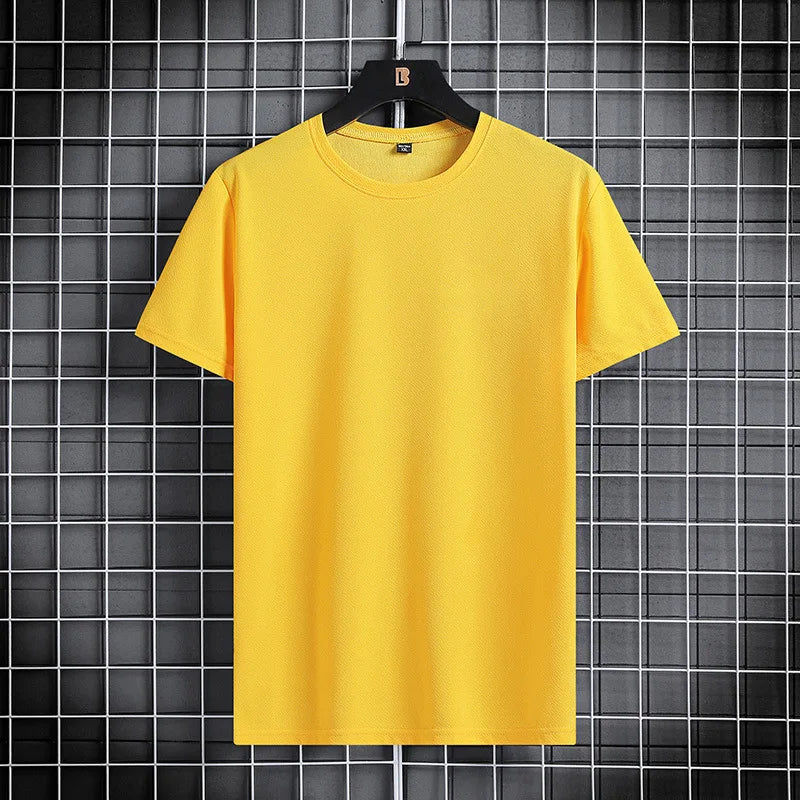 Summer new men's round neck quick drying casual sports fitness breathable short sleeved+shorts set two-piece set - Clikcy