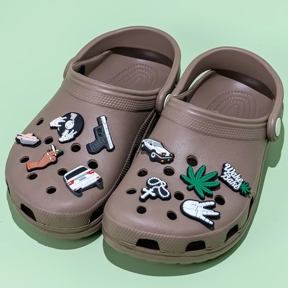 1pcs PVC Trend Style Shoe Charms Gamepad Gun Car for Men Boys Shoe Decorations Accessories Garden Sandals - Clikcy