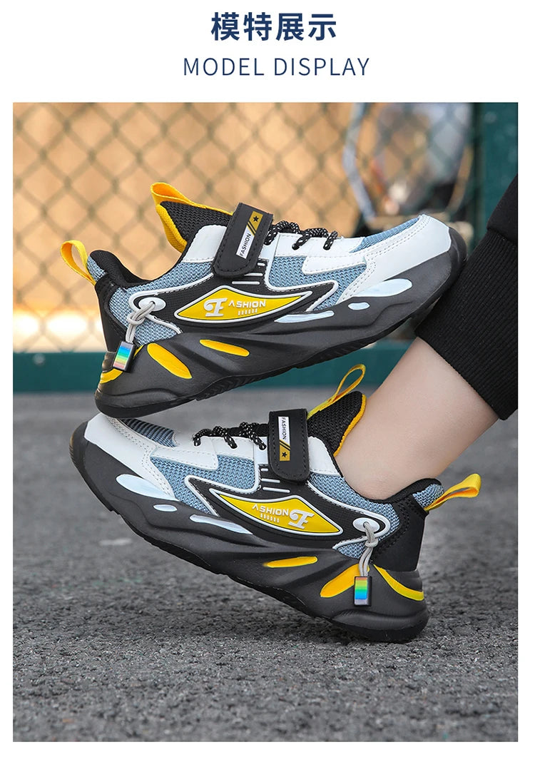 Kids' Sneakers Children Casual Sports Shoes for Boys Breathable Summer Mesh Kids Hook&Loop Students Girls School Running Shoes - Clikcy