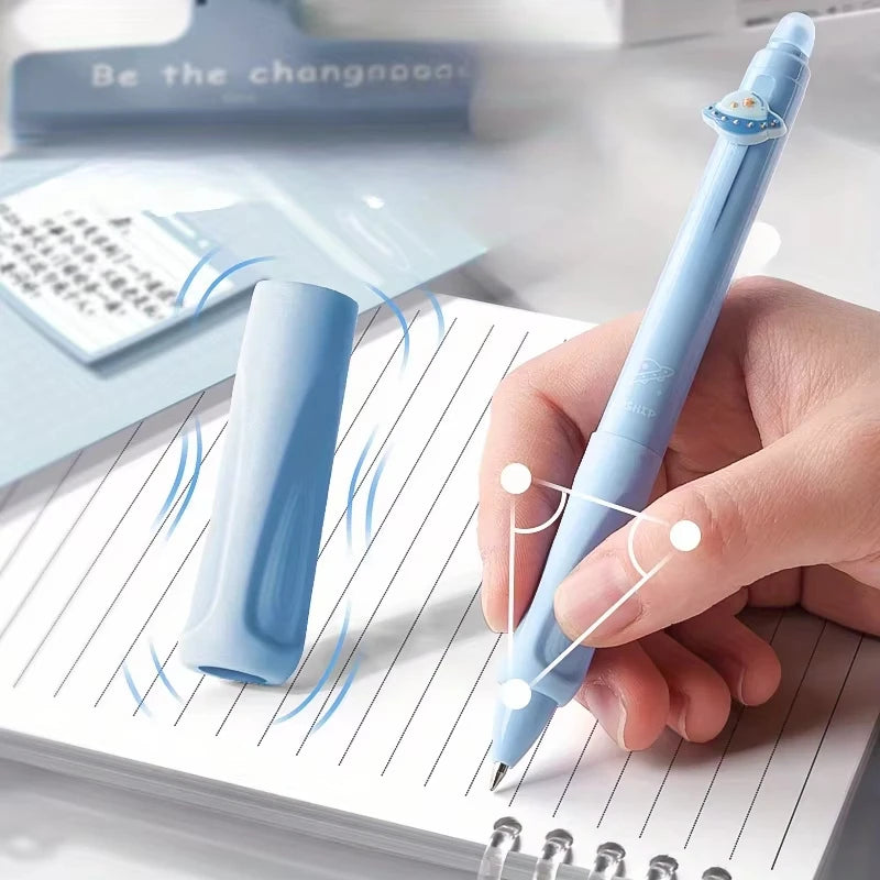 4Pcs/Box Retractable Erasable Gel Pens Fine Point 0.5 mm No Need for White Out, 4pack Black/Blue Ink for Completing Sudoku and C - Clikcy