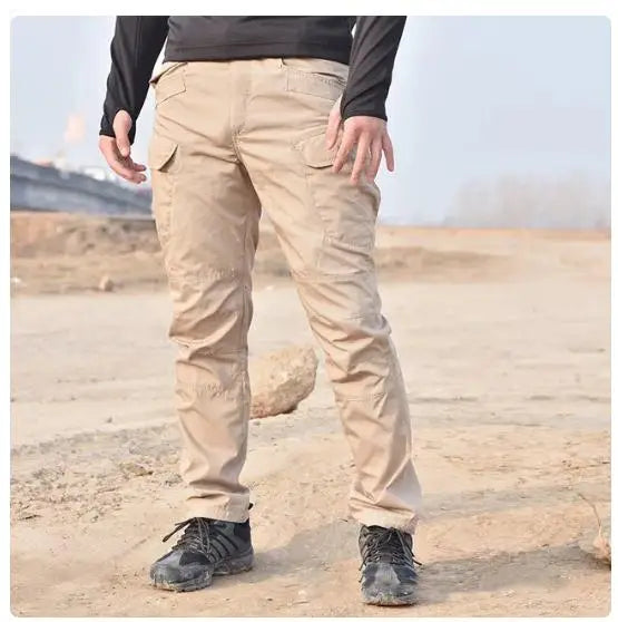 Mens Waterproof Cargo Pants Elastic Multiple Pocket SWAT Combat Trousers Outdoor Joggers Pant Tactical Hiking Hunting Pants Men - Clikcy