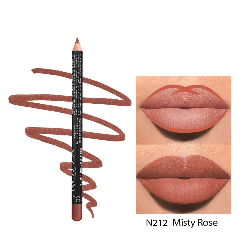 14 Color Nude Matte Lipstick Pencil Long-lasting Waterproof Lip Pencil High Pigmented Lip Liner Lip Makeup Tool - Clikcy