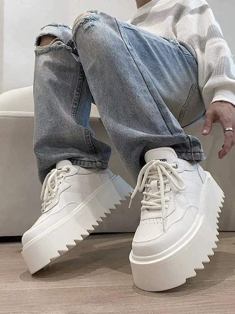 Platform Men's Casual Shoes New Skateboarding Shoes for Men Sneakers Fashion Men Black Vulcanized Shoes Non-slip Casual Sneakers