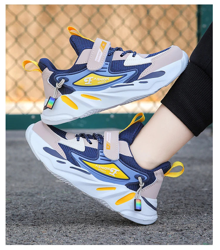 Kids' Sneakers Children Casual Sports Shoes for Boys Breathable Summer Mesh Kids Hook&Loop Students Girls School Running Shoes - Clikcy